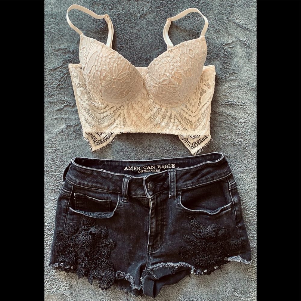 Black American Eagle Shorts.